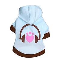 Lovely Headset Pattern 100% Cotton Hooded T-shirt for Dogs (Assorted Sizes)