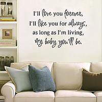 love words quotes wall stickers plane wall stickers decorative wall st ...