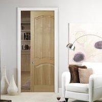 Louis Oak Panelled Fire Pocket Door is 1/2 Hour Fire rated and supplied without raised mouldings