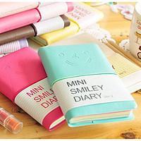 Lovely Smiling Face Leather Holster Notepad Diary Notebook