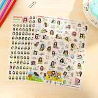 Long Hair Girl Pattern Stickers 1 Set