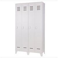 locker style 2 door cabinet in white pine