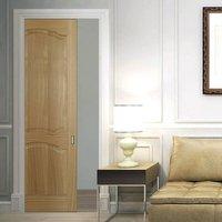 Louis Oak Panelled Fire Pocket Door is 1/2 Hour Fire Rated and Pre-Finished, No Raised Mouldings