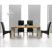 louis extending solid oak dining table and 8 roma chairs