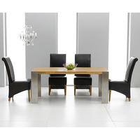 louis extending solid oak dining table and 8 barcelona chairs