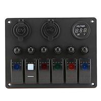 LOSSMANN Overload Protection Car/Ship Modified Panel Switch Socket/Double USB Charger