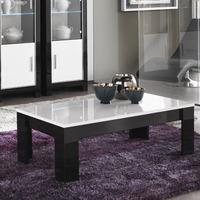 Lorenz Coffee Table Rectangular In Black And White High Gloss