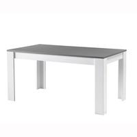 Lorenz Dining Table Rectangular In White And Grey High Gloss