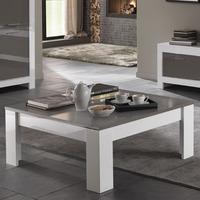 Lorenz Coffee Table Square In White And Grey High Gloss
