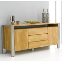 Louis Sideboard In Metal And Solid Oak