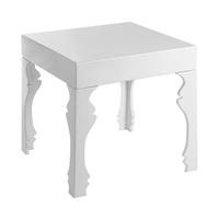 Louis Side Table Square In White High Gloss With 1 Drawer