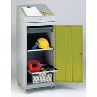 locker tool with 2 shelves and 1 drawer green door