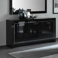 Lorenz Sideboard In Black High Gloss With 3 Doors