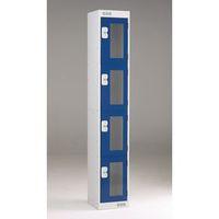 LOCKER VISION PANEL SMALL 4DR BLUE HXWXD MM: 1800X300X300