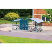 LOCKABLE CYCLE COMPOUND FOR 16 BIKES BLUE