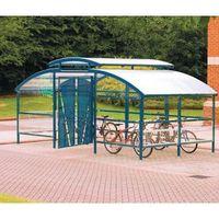 LOCKABLE CYCLE COMPOUND WITH SECURITY CANOPY FOR 32 BIKES BLUE