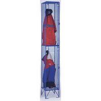 LOCKER - COLOURED WIRE MESH STANDARD 1COMP. + DOORS BLUE