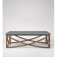 lotus coffee table in reclaimed elm zinc