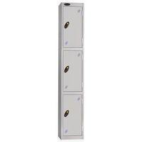 LOCKER 3 DOOR D:457MM SILVER BODY & SILVER DOOR