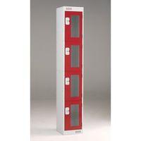 LOCKER VISION PANEL SMALL 4DR RED HXWXD MM: 1800X300X300