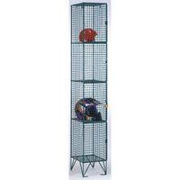 LOCKER - COLOURED WIRE MESH STANDARD 2COMP. + DOORS GREEN