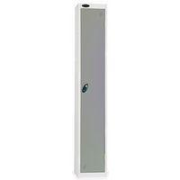 LOCKER 1 DOOR D:457MM WHITE BODY & SILVER DOOR