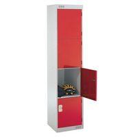 LOCKER FOUR DOOR 397X300X450 - RED DOOR