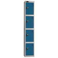 LOCKER ECONOMY RANGE 4 DOOR DEPTH:460MM SILVER/BLUE