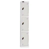 LOCKER 3 DOOR D:305MM WHITE BODY & WHITE DOOR