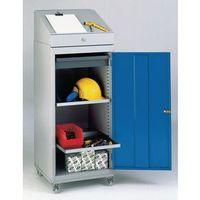 locker tool with 2 shelves and 1 drawer blue door