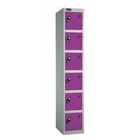 locker 6 door d457mmsilver body lilac door