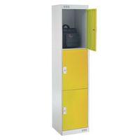 LOCKER THREE DOOR 537X300X300 - YELLOW DOOR