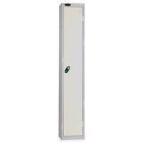 LOCKER WITH COIN RETURN LOCKS - SILVER BODY SMOKE WHITE DOOR HXWXD: 1778 X 305 X 3