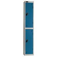 LOCKER ECONOMY RANGE 2 DOOR DEPTH:305MM SILVER/BLUE