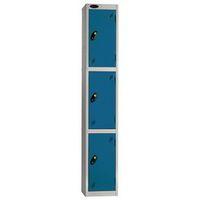 LOCKER ECONOMY RANGE 3 DOOR DEPTH:460MM SILVER/BLUE