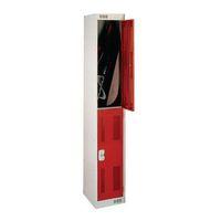 LOCKER PERFORATED TWO DOOR 827X450 - RED DOOR