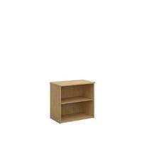 LOW BOOKCASE, SOLID BACK, 18MM SHELF - OAK