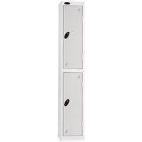 LOCKER WITH COIN RETAIN LOCKS - SILVER BODY SMOKE WHITE DOOR HXWXD: 1778 X 305 X 3