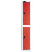 LOCKER WITH COIN RETURN LOCKS - SILVER BODY RED HXWXD: 1778 X 305 X 380