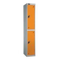 LOCKER 2 DOOR d:457MMSILVER BODY & ORANGE DOOR