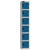 LOCKER ECONOMY RANGE 6 DOOR DEPTH:460MM SILVER/BLUE