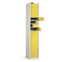 LOCKER - 16 DOOR, WHITE BODY YELLOW DOOR