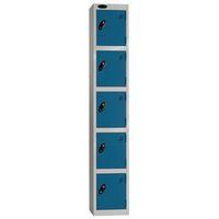 LOCKER ECONOMY RANGE 5 DOOR DEPTH:305MM SILVER/BLUE