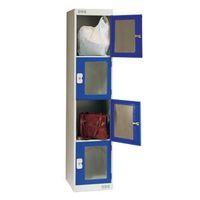 LOCKER VISION PANEL LARGE 4DR BLUE HXWXD MM: 1800X400X450