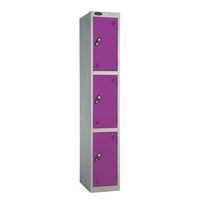 LOCKER 3 DOOR d:457MMSILVER BODY & LILAC DOOR