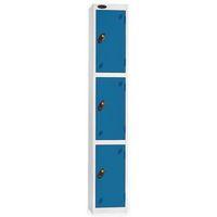 LOCKER WITH COIN RETURN LOCKS - SILVER BODY BLUE DOOR HXWXD: 1778 X 305 X 380