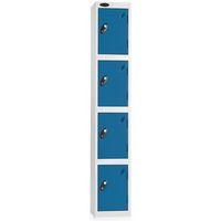 LOCKER WITH COIN RETURN LOCKS - SILVER BODY BLUE DOOR HXWXD: 1778 X 305 X 380