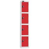 LOCKER WITH COIN RETURN LOCKS - SILVER BODY RED HXWXD: 1778 X 305 X 380