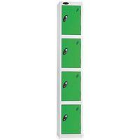 LOCKER WITH COIN RETURN LOCKS - SILVER BODY GREEN HXWXD: 1778 X 305 X 380