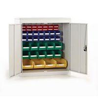 louvre panel cupboard with red doors 915h x 915w x 505d complete with  ...